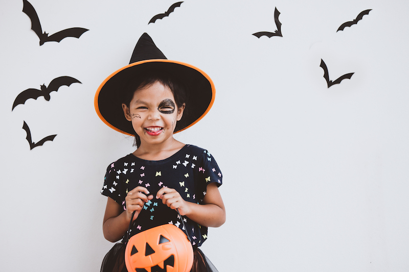 little girl on halloween